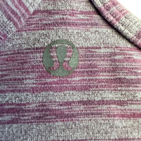 Lululemon Power Y Tank Top Sz 10 Muted Mauve Stripes Galore Pink Gray Purple - Picture 4 of 8